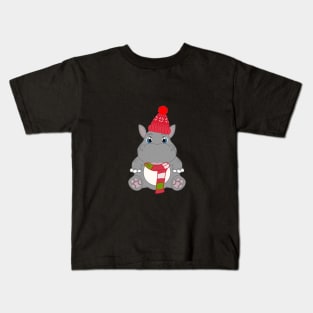 Surfinghippos in cute festive hat Kids T-Shirt